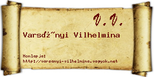 Varsányi Vilhelmina névjegykártya